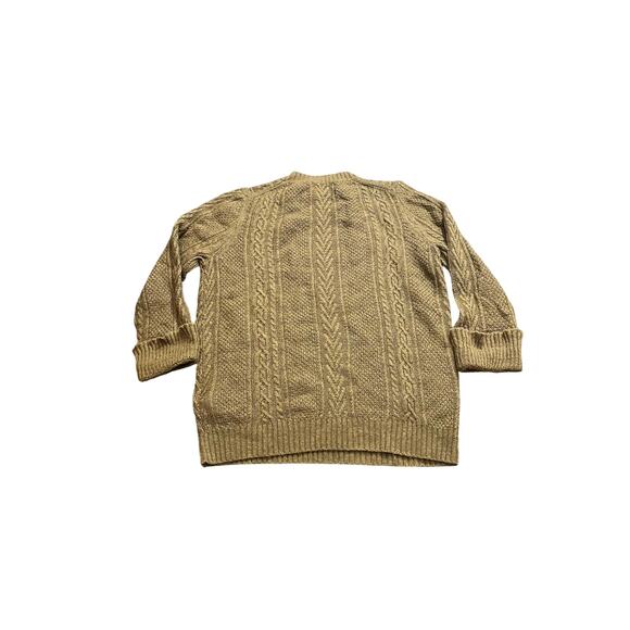 J.CREW CABLE CREWNECK SWEATER WITH RUFFLE SLEEVES OLIVE GREEN WOMENS SIZE XS - Picture 6 of 9